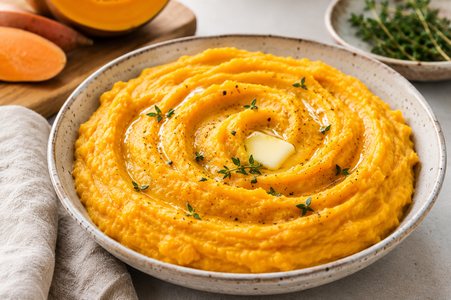 Pumpkin and sweet potato purée