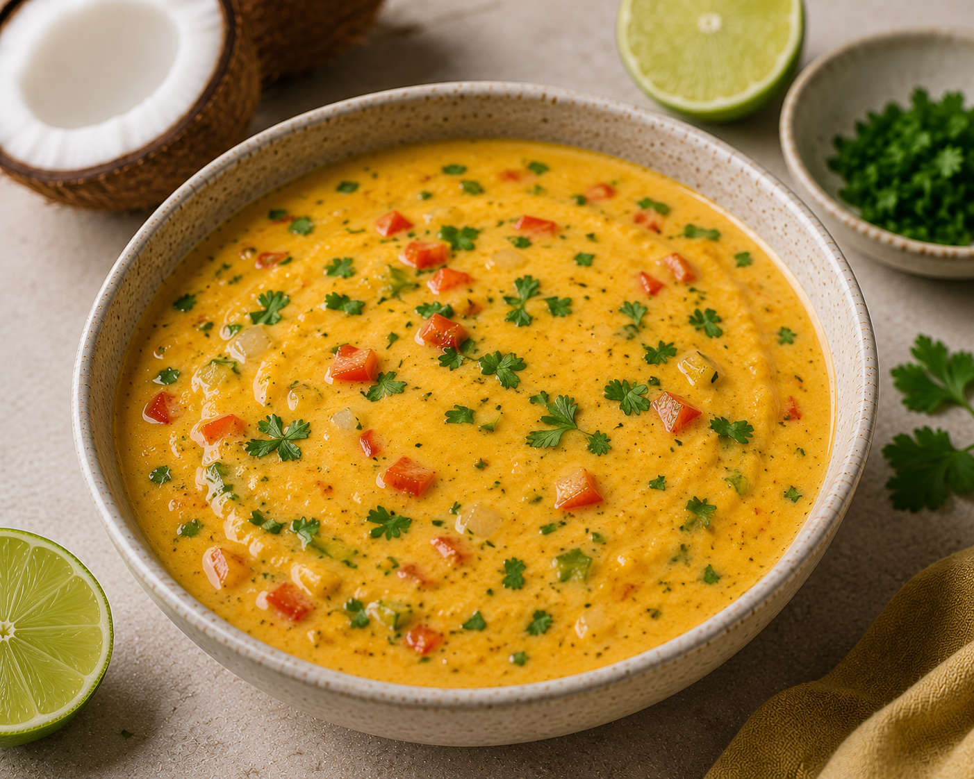 Coconut milk and lime sauce